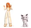 girl and cat dance